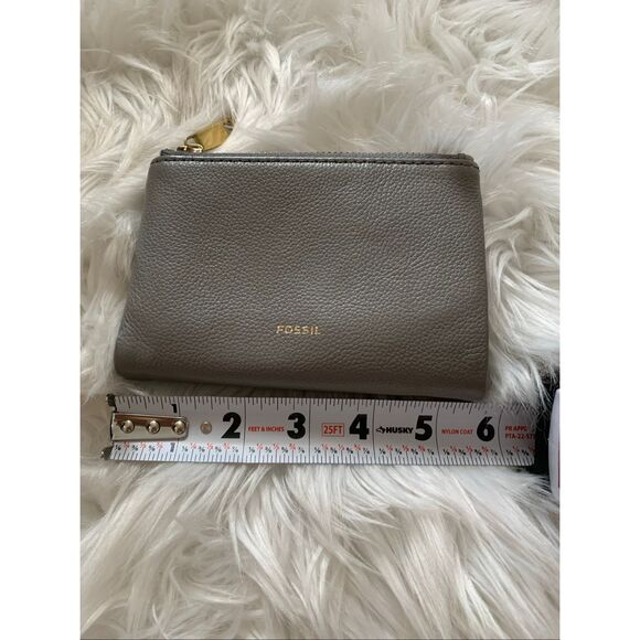 Fossil gray leather wallet small with multiple compartment - Picture 8 of 9